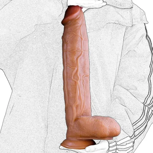 Vista 10 de Consolador negro súper enorme de 17.3 pulgadas, consolador de polla larga, monstruo gigante, juguete sexual anal grueso y grande con consoladores