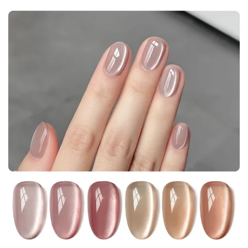Vista 17 de GAOY Juego de esmaltes de uñas de gel con purpurina de ojo de gato con imán y galaxia colorida para ojos de gato holográficos, manicura de gel