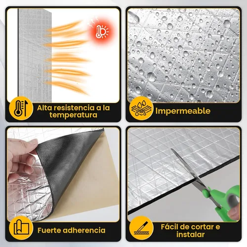 Vista 3 de VOISEN Material de Amortiguamiento de Sonido para Autos, 197 mil (5mm) 21 pies cuadrados, Atenuador de Sonido Automotriz con Acabado de Hoja