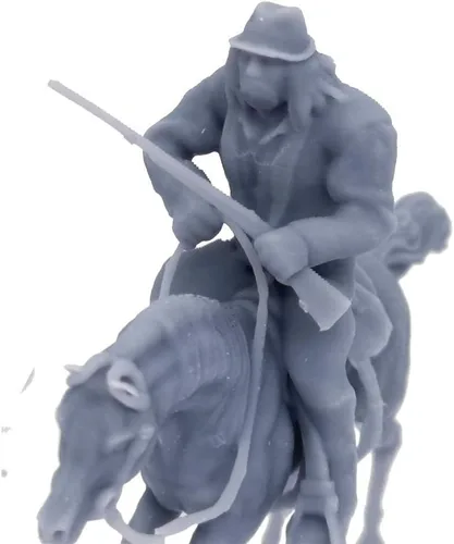 Vista 2 de Outland Models Scenery Miniature Western Cowboy w Horse Figura Set 1:48 O Escala