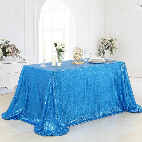 Vista 87 de B-COOL Mantel de lentejuelas con brillo para mesas, color azul bebé, mantel de lentejuelas para decoración de mesas, para bodas, Navidad
