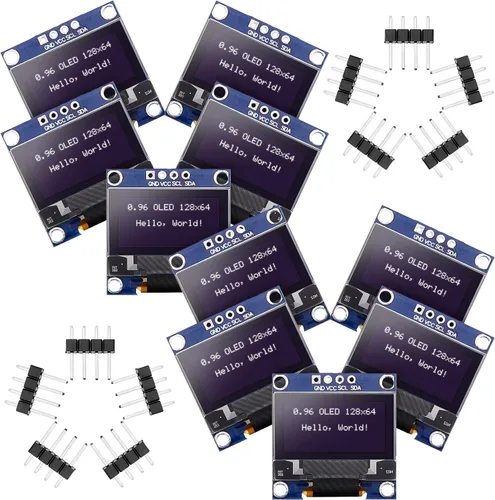 Vista 9 de Frienda Módulo de pantalla OLED I2C Controlador de pantalla OLED IIC I2C Tabellone Seriale con pantalla Auto-Luminoso Compatible con Azul