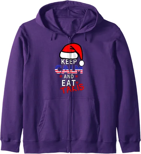 Vista 8 de Keep Calm And Eat Takis Let's Try It On This Christmas Zip Sudadera con capucha, Negro