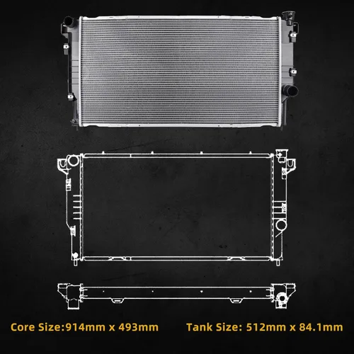 Vista 225 de DWVO Radiador compatible con Toyota RAV4 L4 2.0L 2.4L CU2403 2001 2002 2003 2004 2005