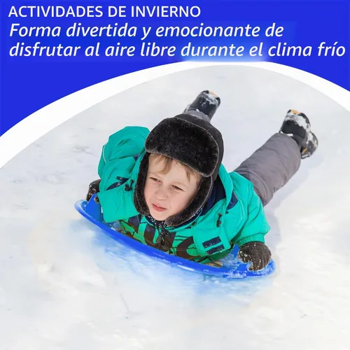 Vista 6 de Slippery Racer Trineo de nieve de plástico para exteriores, resistente al frío, resistente al frío, con mangos. Varios
