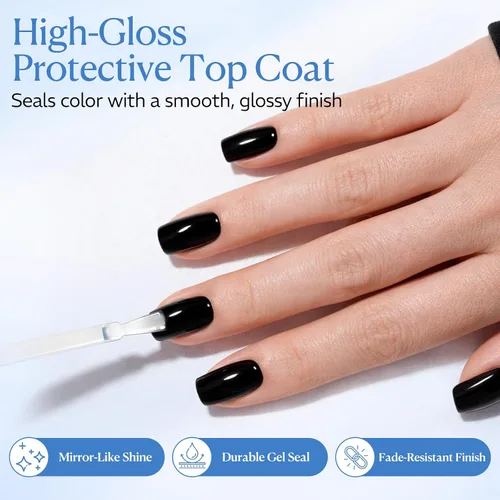 Vista 6 de AZUREBEAUTY - Juego de base y capa superior de gel de 0.6 fl oz, 2 piezas A-transparente-2