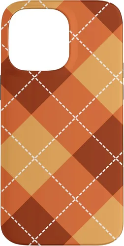 Vista 20 de Funda para iPhone 13 Pro, naranja, amarillo y marrón, a cuadros, otoño, calabazas