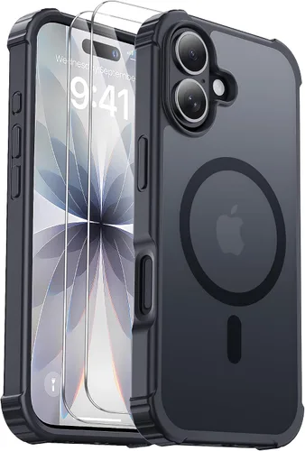 Vista 44 de Funda para iPhone Air [compatible con MagSafe] [2 protectores de pantalla] [prueba de caídas de grado militar] Funda magnética resistente