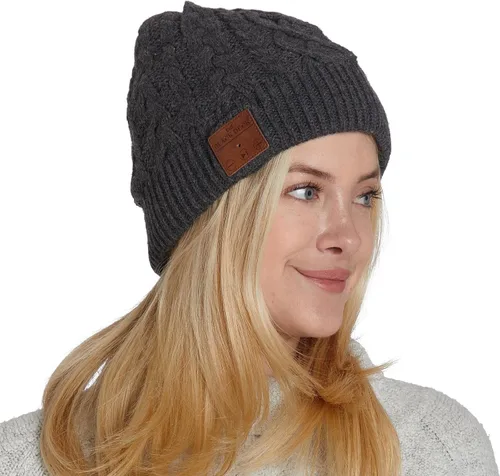 Vista 2 de Gorro Bluetooth unisex con auriculares estéreo inalámbricos compatible con todos los dispositivos Bluetooth