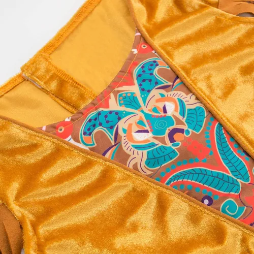 Vista 2 de Disfraz de nativo americano para niñas, disfraz de Halloween para niños, conjunto de juego de rol, color marrón claro con tocado, 3-10 años