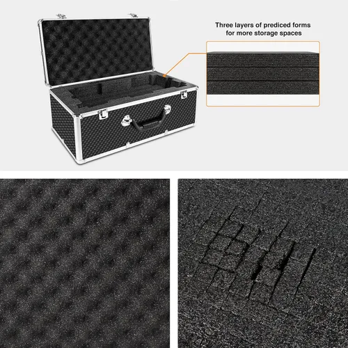 Vista 8 de Phenyx Pro Paquete de sistema de micrófono de mano inalámbrico UHF de 8 canales PTU-6000 con el estuche de transporte personalizable de tamaño extra