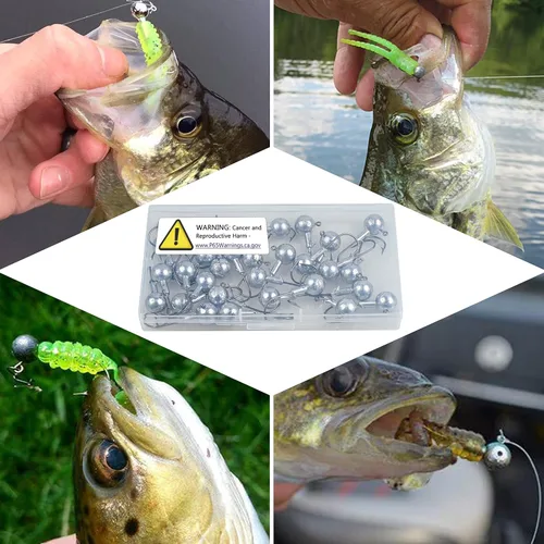 Vista 6 de Jig Heads anzuelos de pesca para Crappie Jigs sin pintar, bolas redondas, afilados, anzuelos de pesca para lubina, trucha, crappie, lucioperca, agua