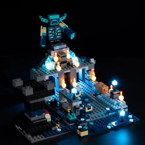Vista 5 de Kyglaring Kit de luz compatible con Lego Minecraft The Deep Dark Battle Warden 21246 bloques de construcción, solo luces, juego de modelos