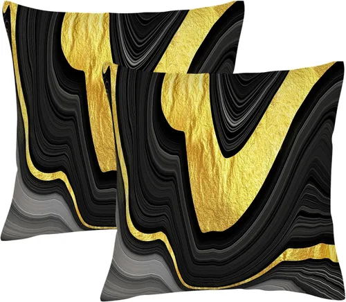 Vista 10 de Fundas de Almohada Decorativas de Rayas Blancas y Negras 18x18 pulgadas, Juego de 2, Patrón Moderno de Lino Arte Abstracto Estilo Boho, Fundas