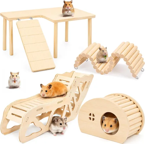 Vista 9 de Breezehug 4 piezas de jaula de hámster accesorios hámster plataforma