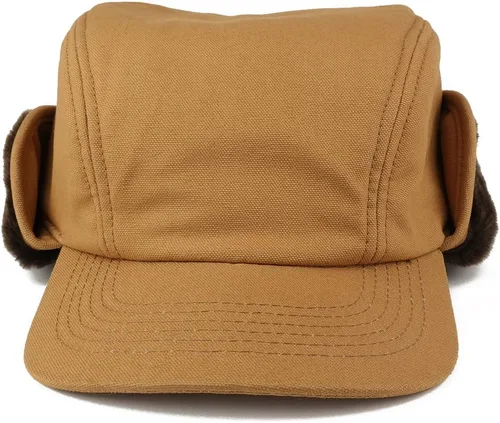 Vista 3 de Duck Work - Gorra de invierno de algodón superior con orejeras para hombre