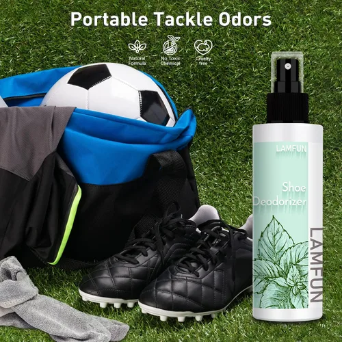 Vista 7 de Eliminador de olores de zapatos, desodorante en aerosol natural para zapatos apestosos o pies malolientes, desodorante de pies que combate todos