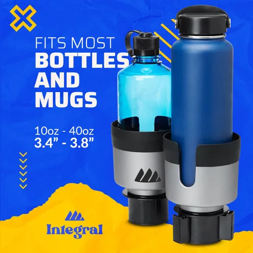 Vista 3 de Integral Silver Hydro Expander - Organizador expansor de vasos para automóvil con base ajustable, pestañas de goma para la mayoría de botellas de 32