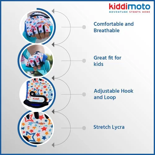 Vista 4 de Kiddimoto Guantes de ciclismo para niños Guantes de bicicleta antideslizantes para niños y niñas Guantes de bicicleta de montaña para niños sin