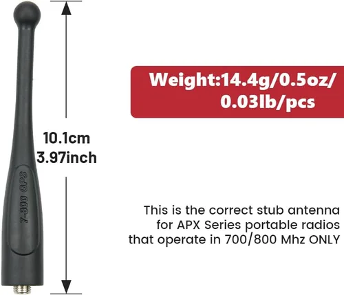 Vista 5 de NAR6595A Antena GPS Stubby 4 pulgadas SMA hembra 764-870 MHz reemplazo para Motorola APX 6000 6000XE 7000 8000XE SRX 2200 DP Series Radio de dos vías
