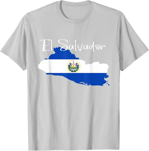 Vista 66 de Camiseta con la bandera de El Salvador, mapa de El Salvador, camiseta de Salvador para mujer