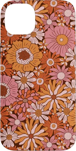 Vista 15 de Retro Flowers Meadow Floral Groovy 60s Pink Orange Brown Case for iPhone 17