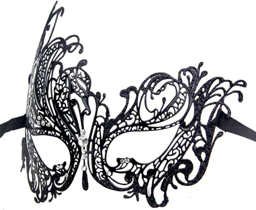 Vista 7 de IETANG - Antifaces venecianos para parejas, baile de máscaras, accesorios de disfraz o fiesta, 1 par