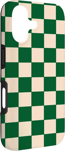 Vista 3 de Funda de tablero de ajedrez a cuadros blanco crema verde para iPhone 17