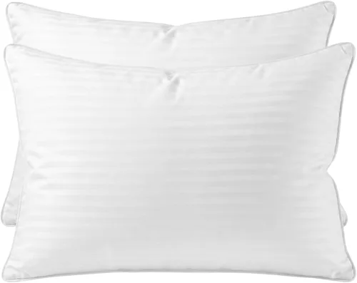 Vista 10 de East Coast Bedding Almohada de plumón de ganso blanco y plumas, soporte firme medio, 300 hilos, carcasa 100% algodón, estándar