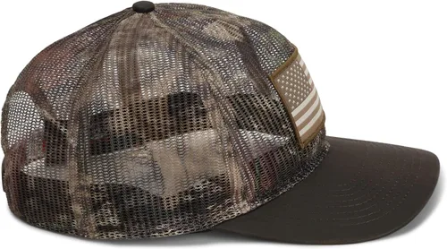 Vista 7 de Paramount Outdoors Gorra All Mesh Breeze de bandera estadounidense, malla aplastable, gorra de cuerda para sombrero de camionero
