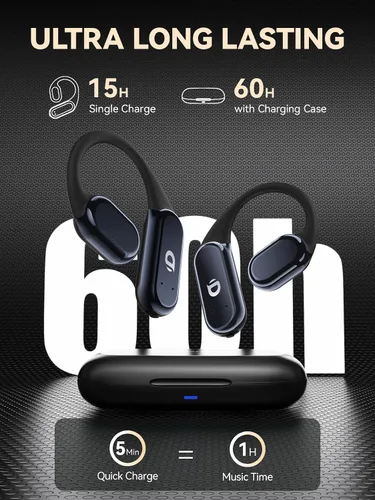 Vista 5 de DEMICEA 60H Playtime Soft Fit, IP68 Auriculares de conducción ósea Carbón