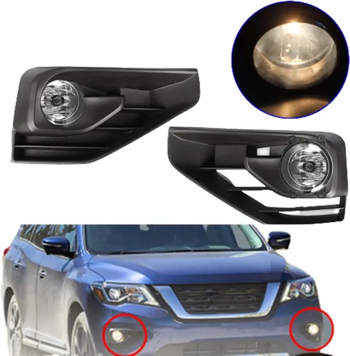Vista 2 de WFLNHB Juego de luces antiniebla de repuesto para Nissan Pathfinder 2017-2019, kit de luces antiniebla de conducción con interruptor de cableado