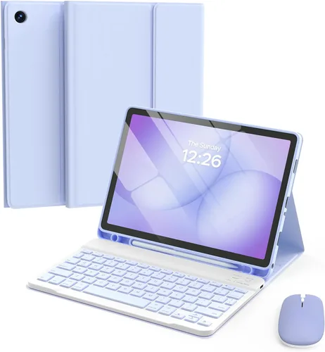 Vista 10 de Funda para Samsung Galaxy Tab A9/A11 Plus con teclado, para A9+ 2023/A11+ 2025 11 pulgadas, funda para tableta con teclado inalámbrico desmontable