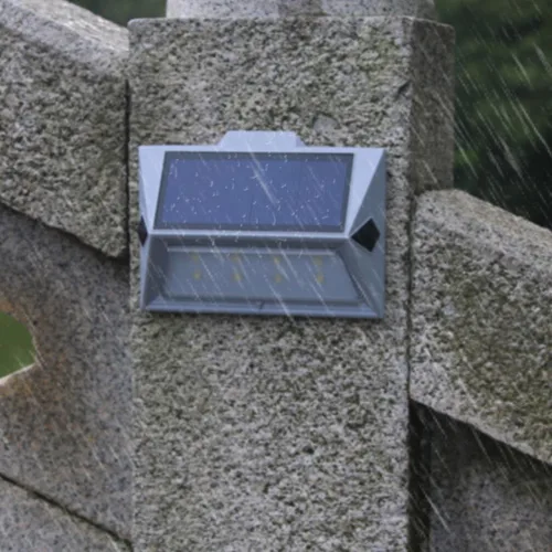 Vista 3 de Luces de escalera alimentadas por energía solar, luz de pared LED impermeable para valla, patio, jardín, porche, cubierta, camino, puerta delantera