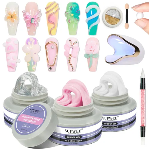 Vista 10 de Gel de uñas sólido Builder, gel duro transparente para esculpir uñas Aqua Clear