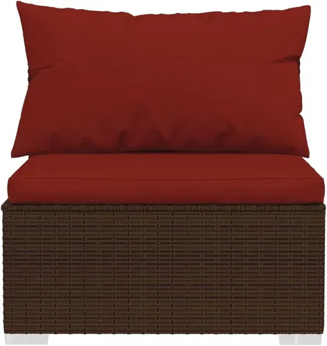 Vista 6 de SKM 13 Piece Patio Lounge Set with Cushions Brown Poly Rattan (104.74 KG/230.428 LBS)