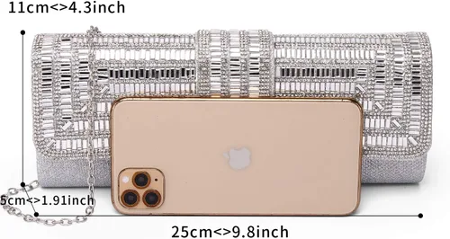 Vista 13 de Labair Bolso de noche y embragues para mujer, bolso de mano brillante con diamantes de imitación, bolso formal para fiesta de boda.