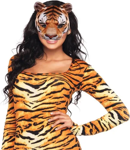 Vista 4 de Himine Animales Vestidas Mitad Cara Tigre Máscara Amarillo