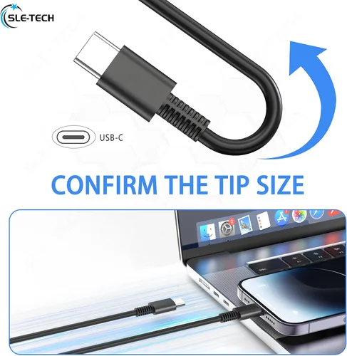 Vista 4 de SLE-TECH Cargador USB C de 65 W para Lenovo ThinkPad X1 T14 E14, yoga, Chromebook (paquete de 2)