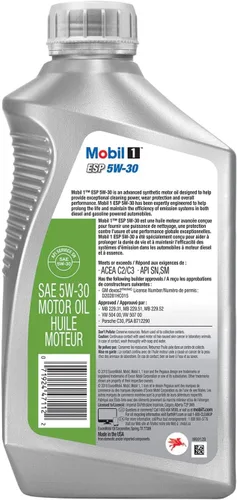 Vista 3 de Mobil 1 124044 ESP Formula Aceite de Motor 5W30 - Juego de 6 botellas de 1 cuarto de galón