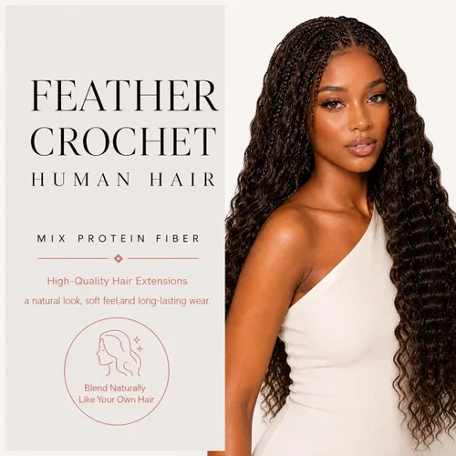 Vista 26 de Human Braiding Hair for Boho Braids 20inch Curly Wave Bulk Bundles 1B (A)1B