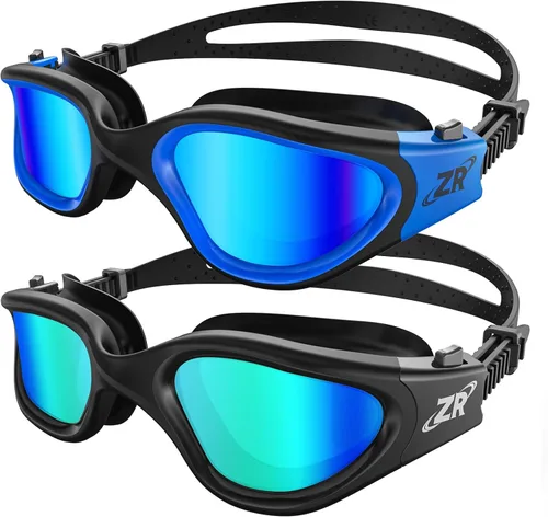 Vista 11 de ZIONOR Gafas de natación, 2 paquetes de gafas de natación polarizadas G1 para adultos, hombres y mujeres