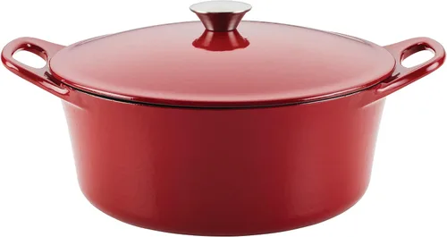 Vista 14 de Rachael Ray Horno holandés 3 en 1 de hierro fundido esmaltado con sartén/salteado, 4 cuartos de galón, gris