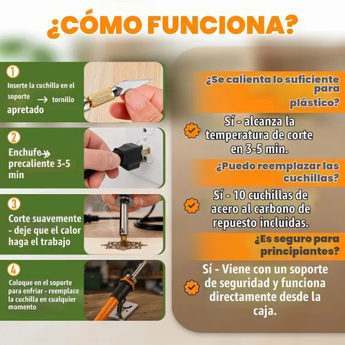Vista 12 de Herramienta de corte caliente del cuchillo 30W, calabaza eléctrica que