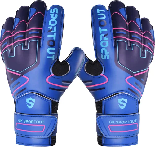 Vista 22 de Sportout Guantes de portero para jóvenes y adultos, agarre fuerte para las paradas más difíciles, con protección en los dedos y látex de 4+3MM