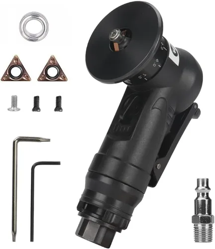 Vista 8 de SI FANG Mini Herramienta de Biselado Neumática con Cuchillas de Repuesto, Insertos y Rodamientos, Herramienta de Desbarbado de Chaflán de Aire de 45