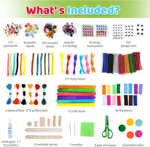 Vista 2 de Kit de Arte y Manualidades de Kid Made Modern – Un DIY de 1.7 kg de Suministros y Materiales de Manualidades para Proyectos Artísticos Creativos Kit