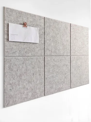 Vista 45 de Tabla de corcho alternativa de 24 x 36 pulgadas, paquete de 6 azulejos de pared de fieltro con pestañas adhesivas extraíbles seguras, tableros