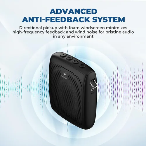Vista 7 de Amplificador de voz inalámbrico WinBridge con micrófono para profesores, sistema PA portátil con micrófono de mano Bluetooth, juego de micrófono