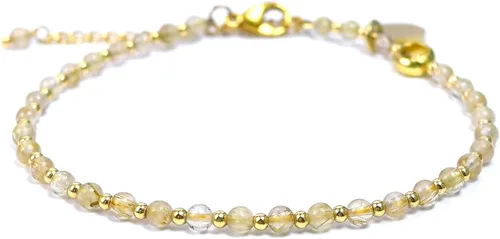 Vista 8 de Morchic 3mm Natural Gemstone Beaded Bracelet for Women, Dainty Tiny Charm Jewelry, Adjustable 7.1-8.6" Ideal Birthday Holiday Gift